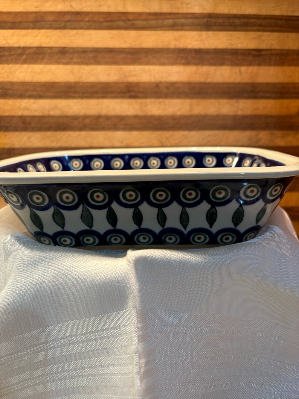 Blue Pattern Stoneware Baking Dish